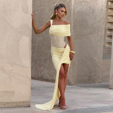 Sexy Long Skirt Sets Women 2 Piece Outfits Backless Bodysuit Slit Skirt Set Two Piece